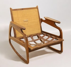 Italian Mid Century Sculpted Rocking Chair