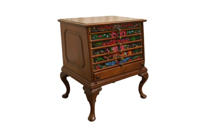 Decorated Spool Cabinet