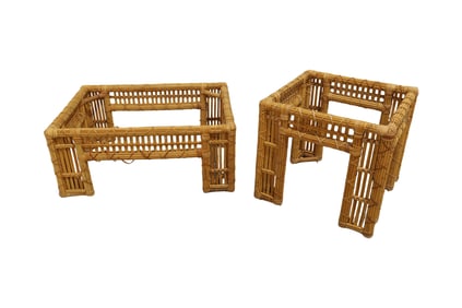 Split Reed Rattan Table Bases - 2