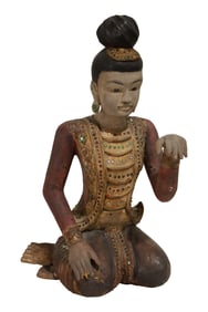 Carved Wood Japanese Woman