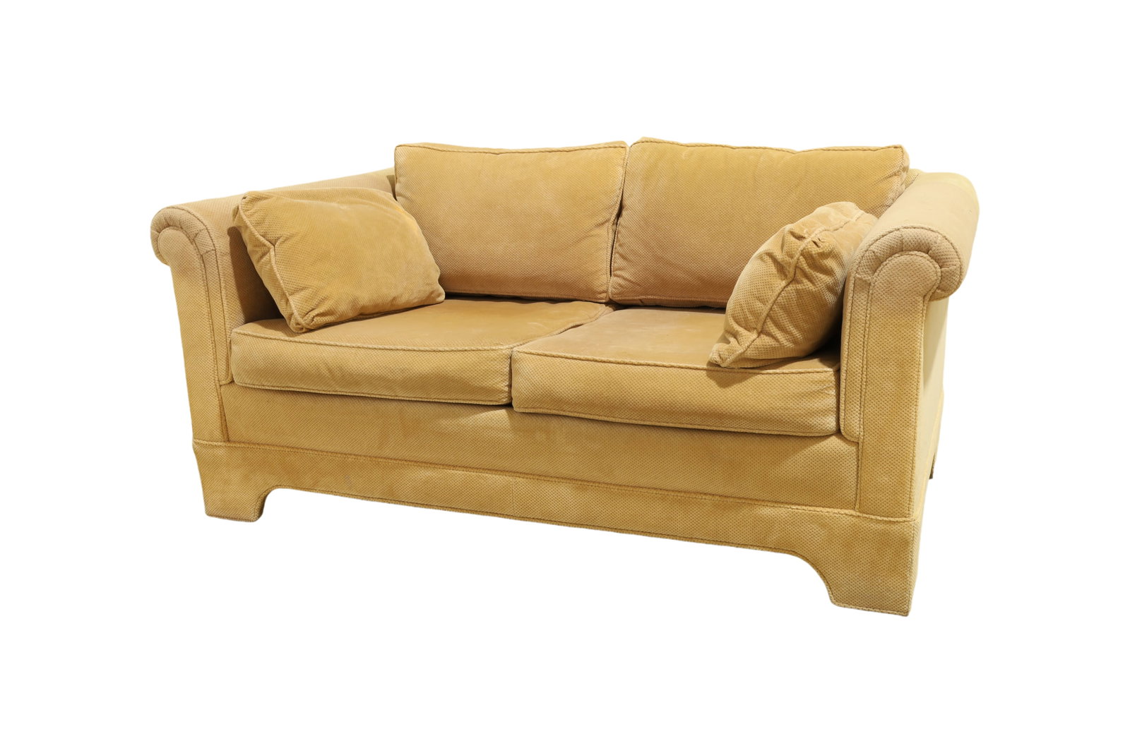 1980's Upholstered Love Seat: a 1980's upholstered love seat Dimensions:26x57x35