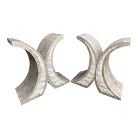 Tessellated Stone Table Bases - Pair