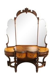 Carved Walnut Vanity