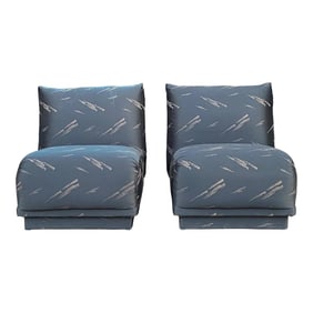 Postmodern Pouf Slipper Sofa Chairs - Pair