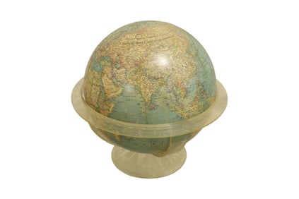 Lucite Frame Revolving Globe