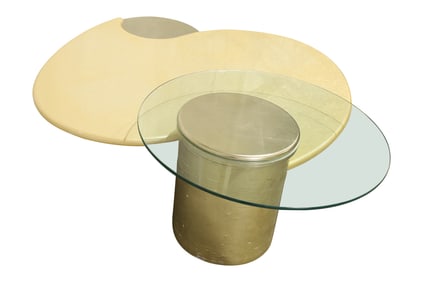 1980's Composition & Glass Coffee Table