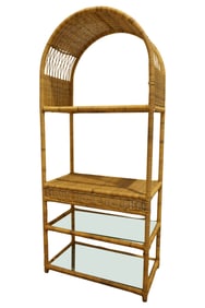 Wicker Wrapped Dome Etagere