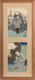 Japanese Diptych Woodblock
