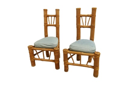 Bamboo Side Chairs - Pair