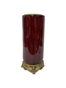 Iron and Pottery Umbrella Stand