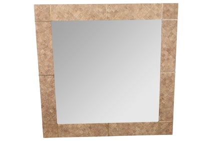 Large Fabric with Brass Inlaid Mirror