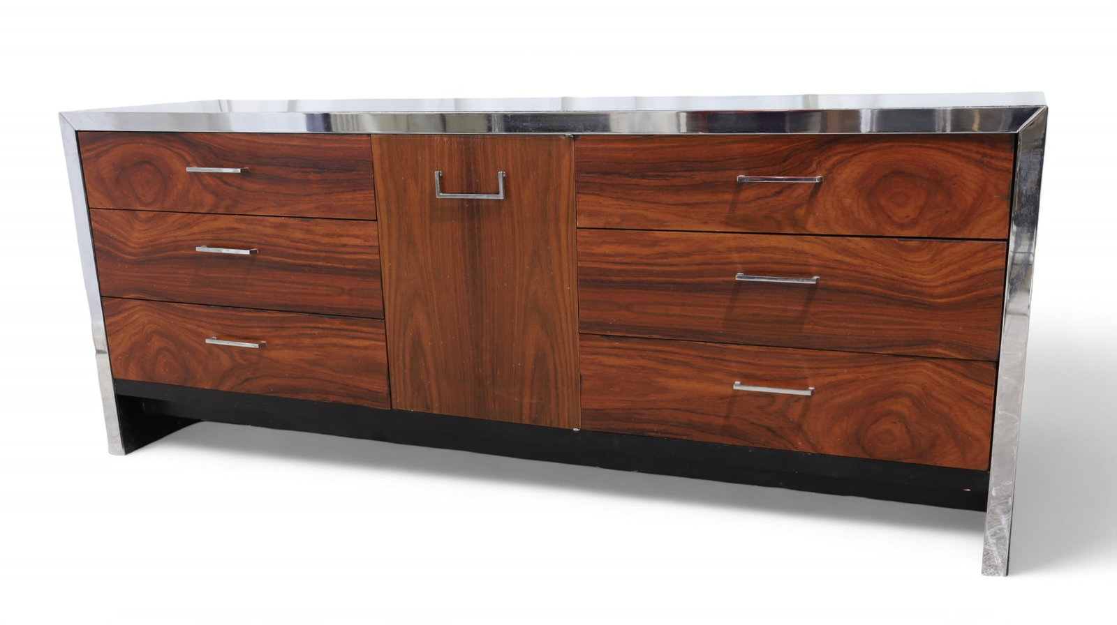 Milo Baughman Rosewood Chrome Lacquer Long Dresser (1 of 8)