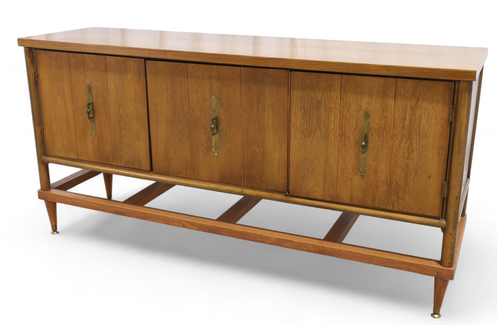 Mid Century Modern Walnut Credenza: A mid century modern walnut credenza Dimensions:30x60x17