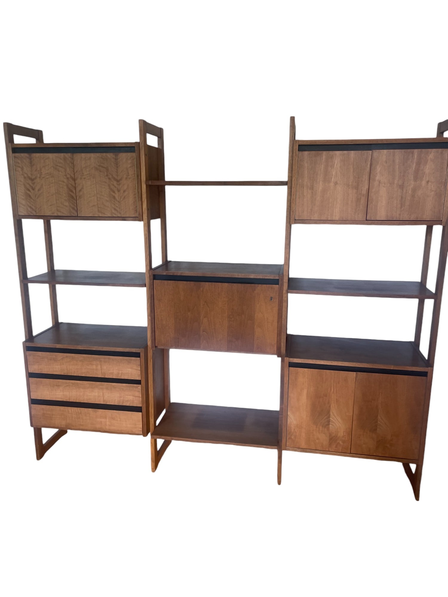 Mid Century Freestanding Walnut Wall Unit (1 of 2)