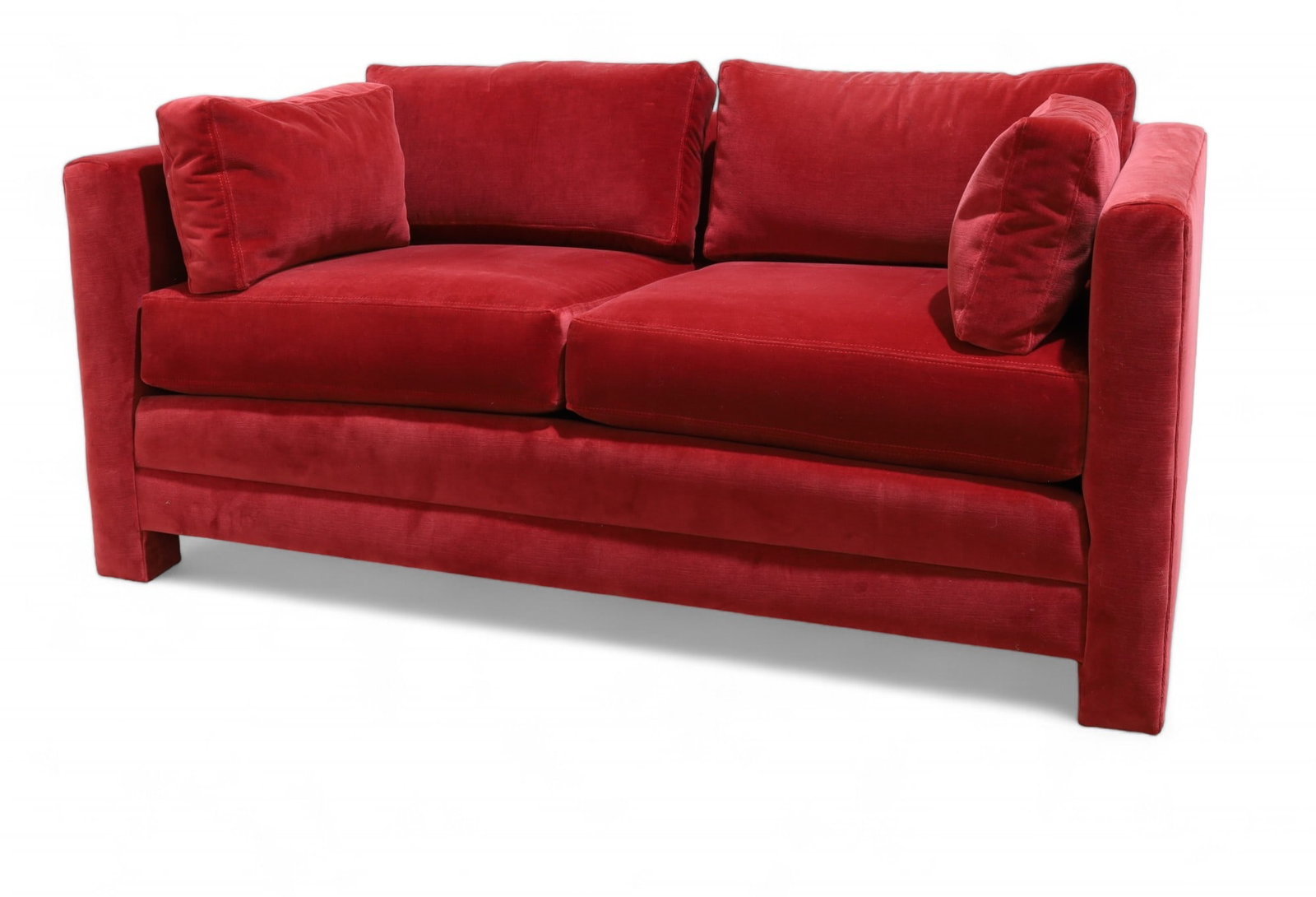 Mid Century Modern Red Box Sofa (1 of 8)