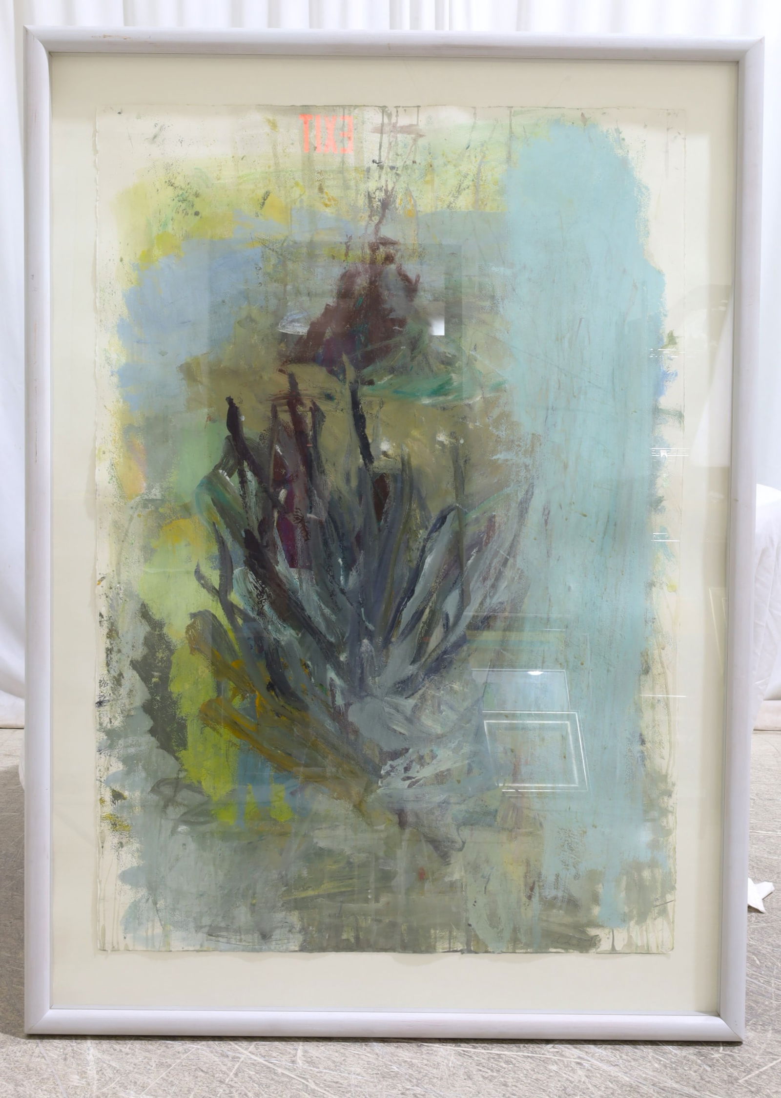 Maja Lisa Engelhardt - Gouache on Paper: A Maja Lisa Engelhardt Gouache on paper titled "Burning Bush", 1995 Dimensions:51.5x37.5x1.75, Sight:43x25