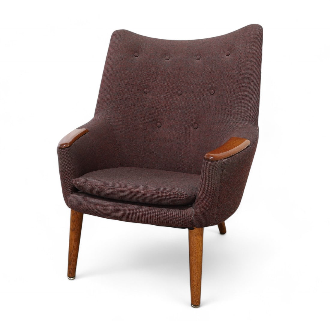 Danish Lounge Chair: A walnut Danish lounge chair Dimensions:38x29x29