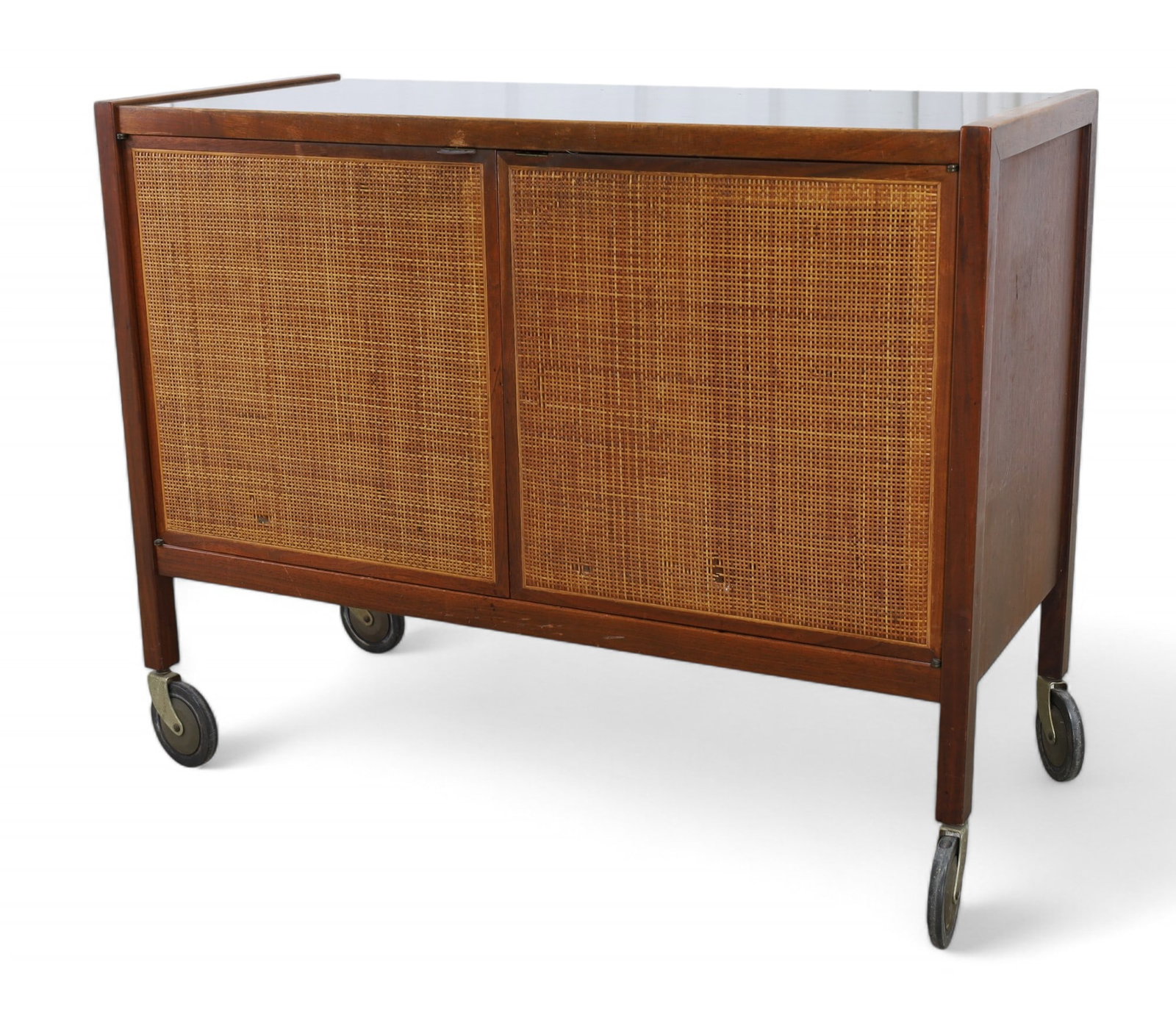 Mid Century Cane Front Bar Cabinet (1 of 12)