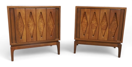 Mid Century Modern Walnut End Stands - Pair