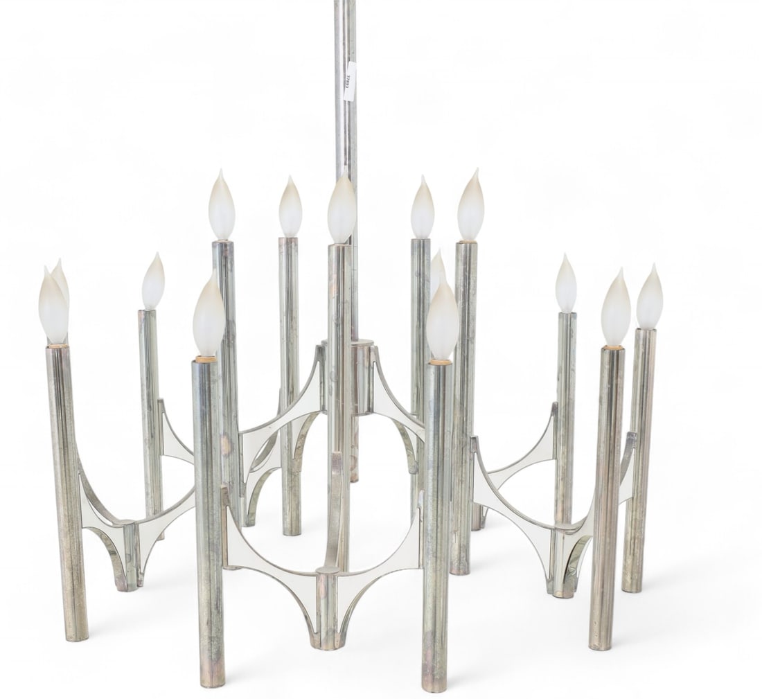 Gaetano Scolari Chrome Chandelier (1 of 10)