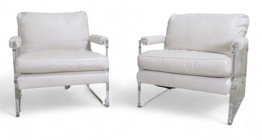 Restoration Hardware "Luca" Lounge Chairs - Pair
