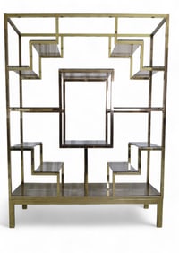Romeo Rega Style Brass Finish Etagere