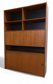 Danish  Domino Mobler Teak Drop Front Cabinet