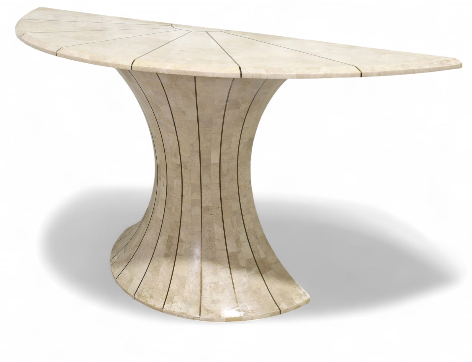Tessellated Marble Demi Lune Console (1 of 9)