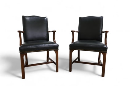 Southwood Leather Arm Chairs - Pair