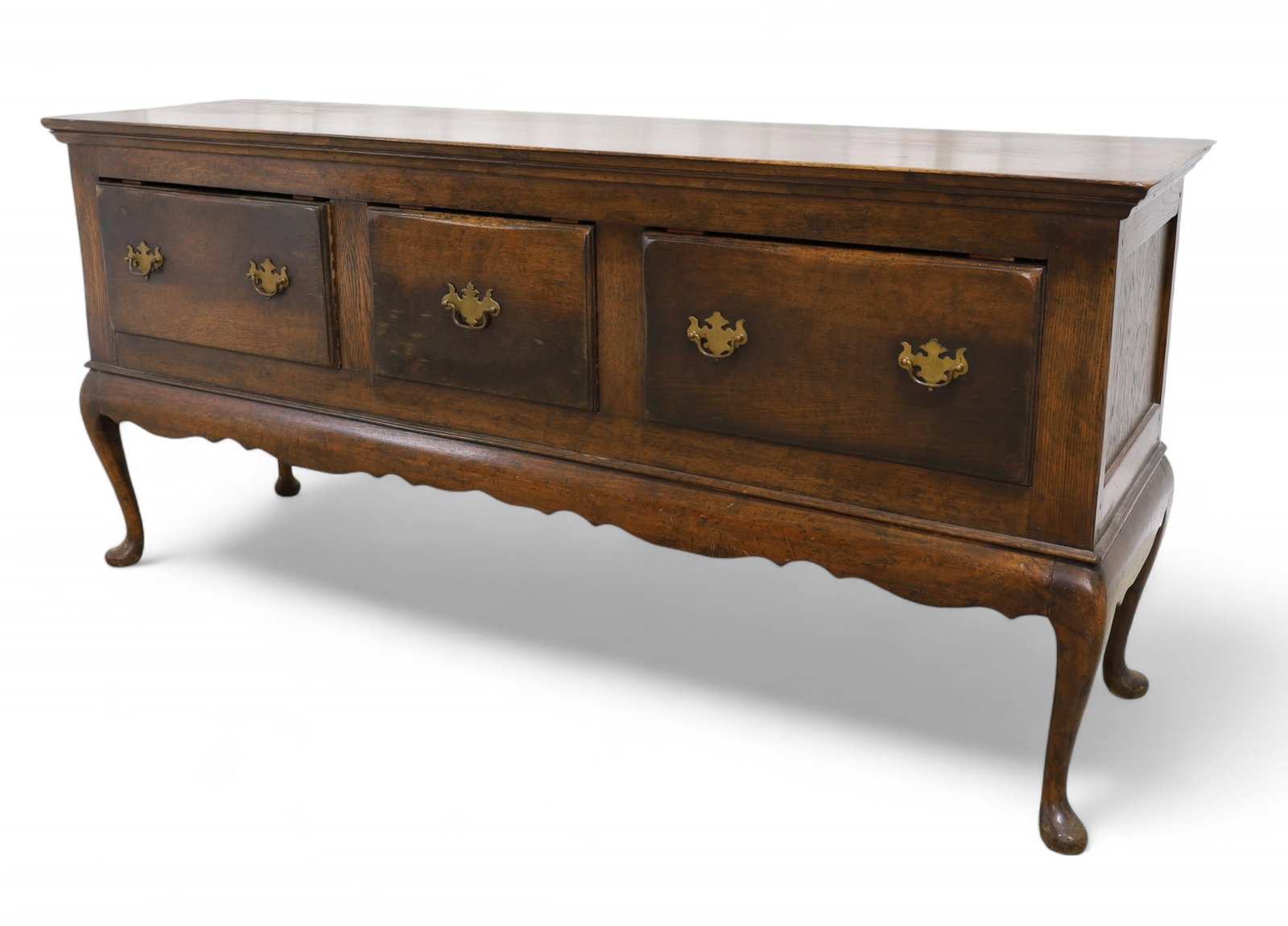 English 3 Drawer Sideboard: An English sideboard with 3 drawers Dimensions:30x66x18