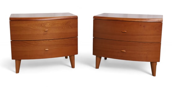 Danish Modern Cherry End Stands - Pair