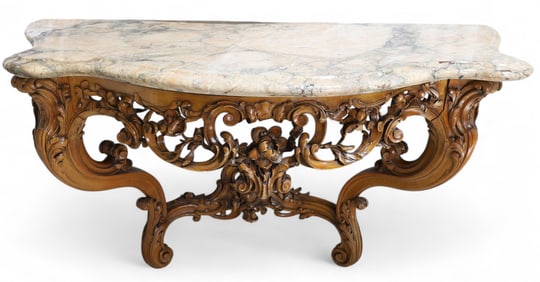 Wall Mounted Marble Top Console