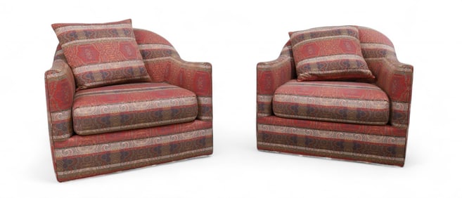 Mid Century Style Swivel Chairs - Pair