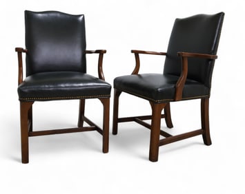 Southwood Leather Arm Chairs - Pair