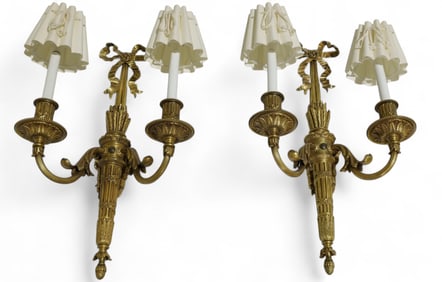 French Bronze Sconces - Pair