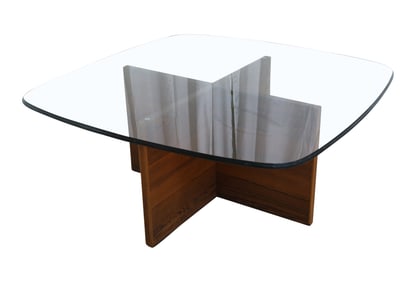 Danish Rosewood & Glass Coffee Table