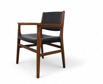 Sculpted Walnut Arm Chair