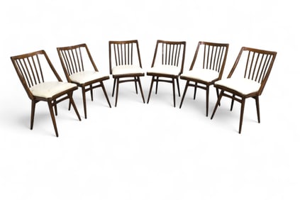 Czech Walnut Dining Chairs - 6
