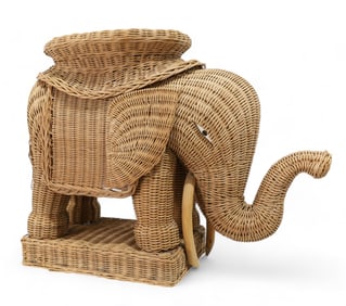 Wicker Elephant Table