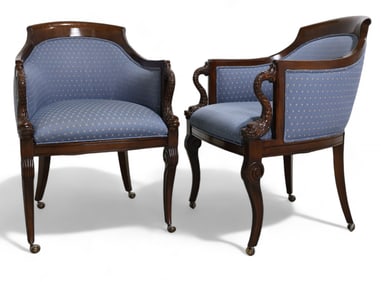 Dolphin Arm Chairs - Pair