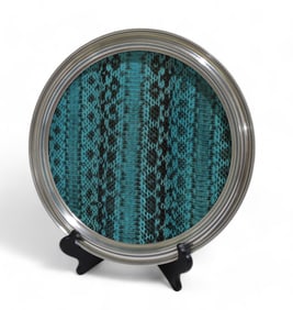 Round Tray with Snakeskin Inlay