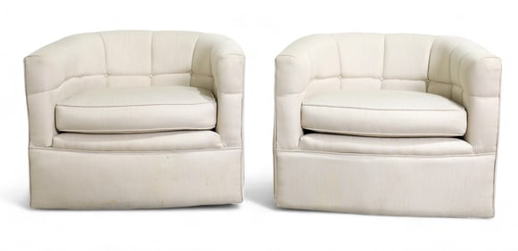 Mid Century Modern Swivel Chairs - Pair