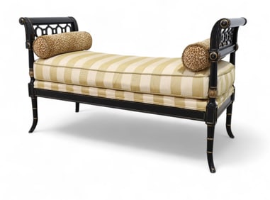 Hollywood Regency Faux Bamboo Bench