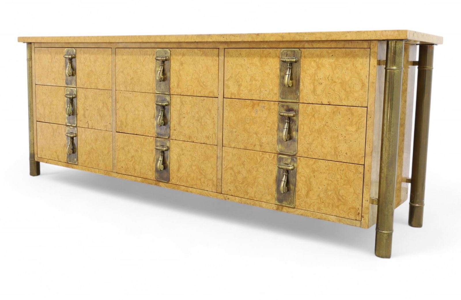 Mastercraft Burl & Brass Long Dresser (1 of 11)
