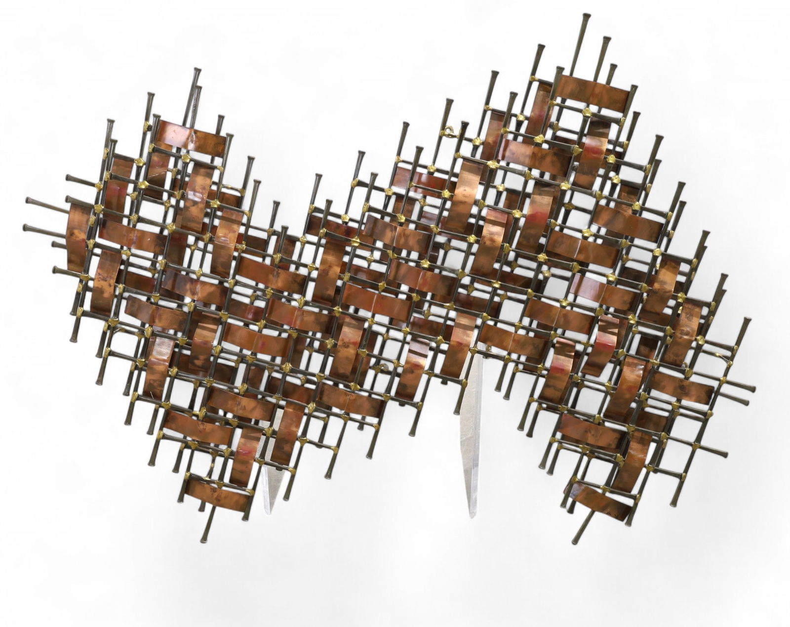 Ron Schmidt Brutalist Style Copper Nail Sculpture (1 of 11)