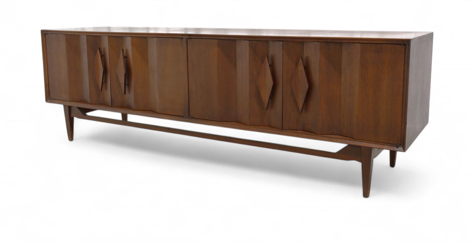 Mid Century Sculpted Front Credenza (1 of 9)