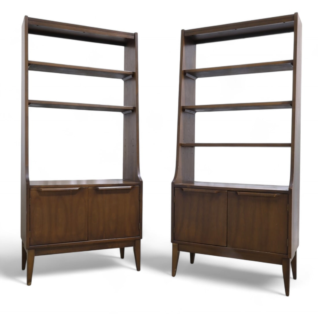 Mid Century Walnut Bookcases - Pair (1 of 10)