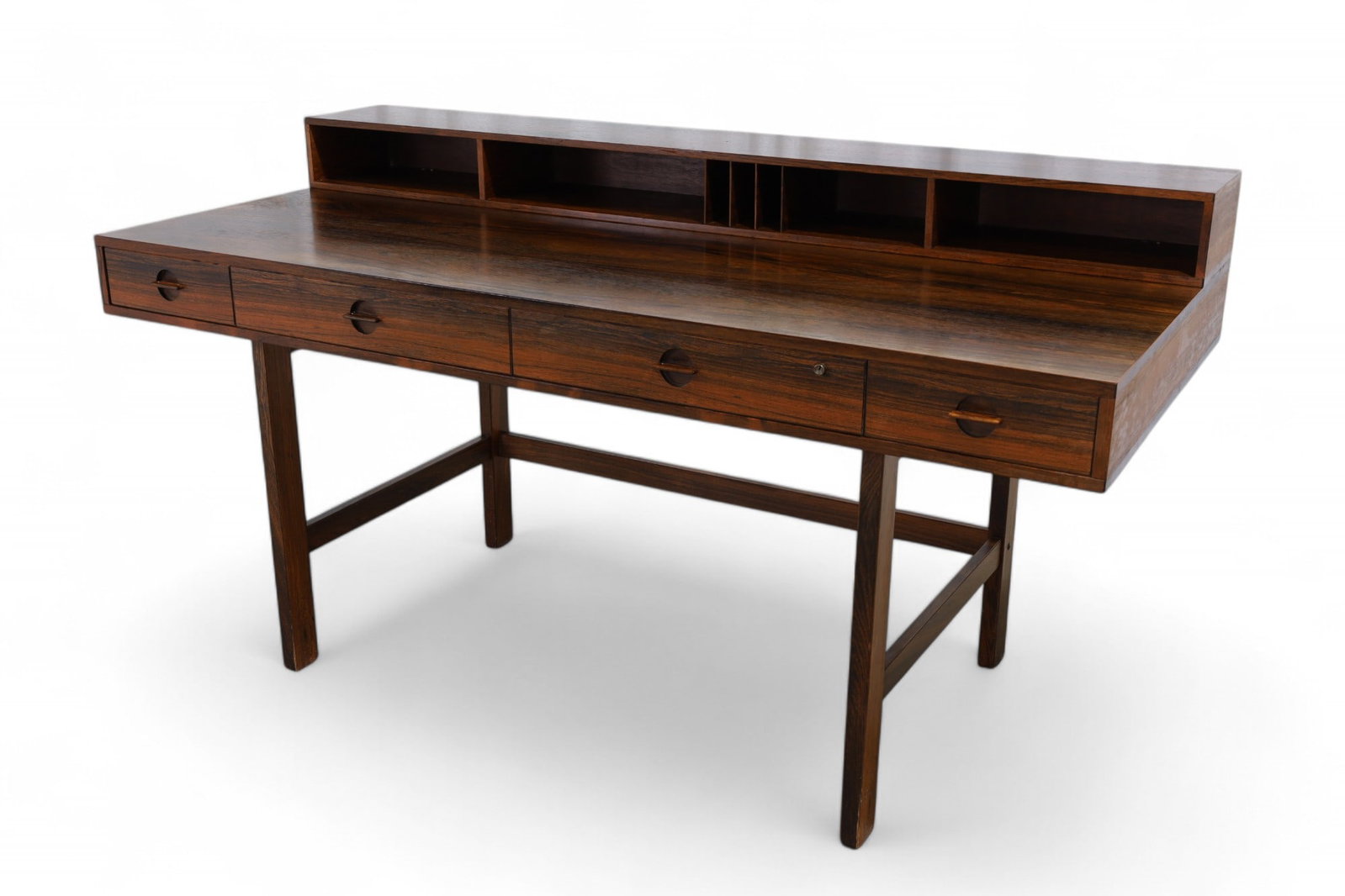 Rosewood Expandable Desk: A rosewood expandable desk with storage compartments Dimensions:34x64x29 ( expanded 38"