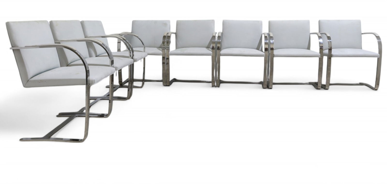 Signed Brueton Cantilever Chrome Dining Chairs - 8 (1 of 10)