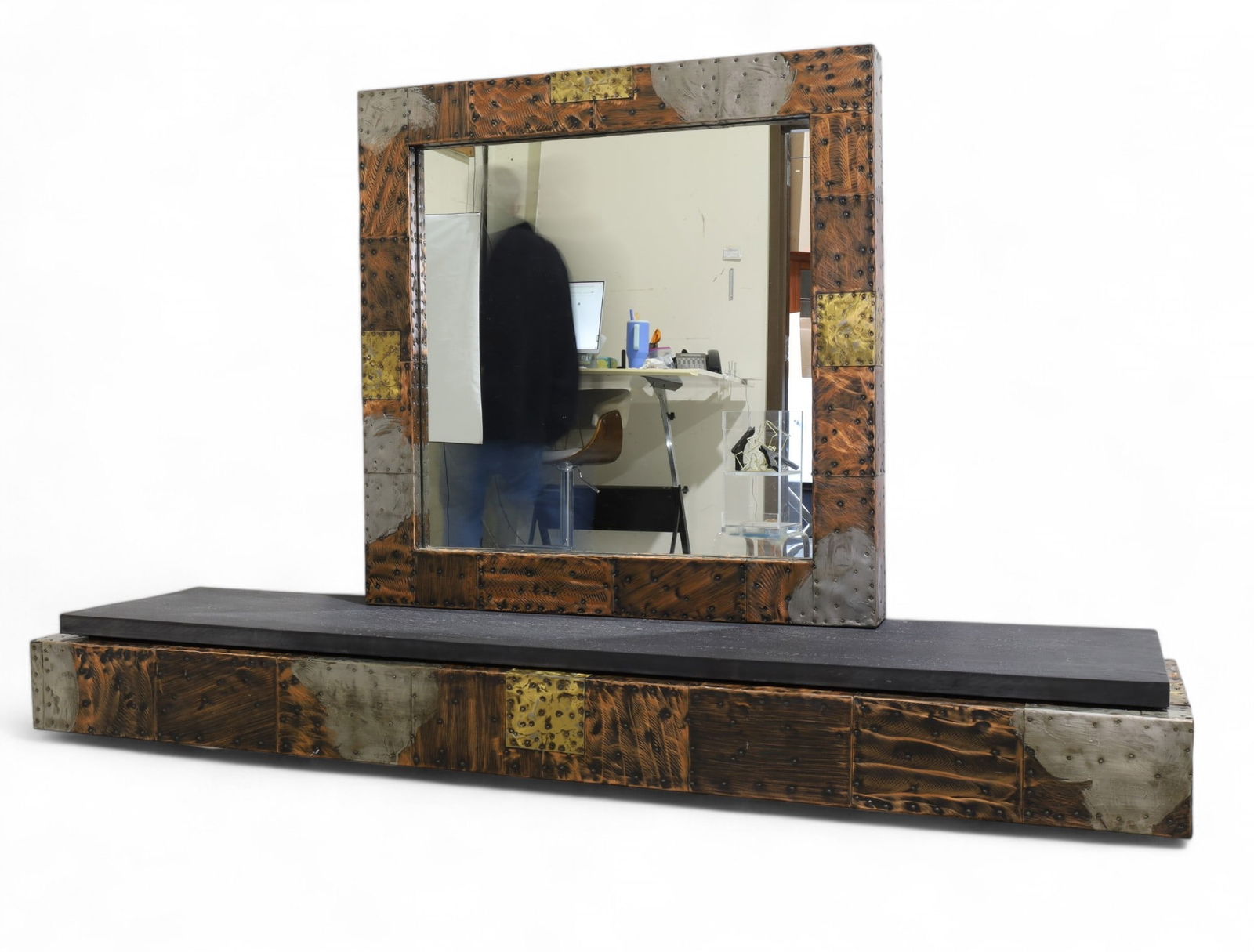 Paul Evans Patchwork Mirror and Hanging Shelf (1 of 10)